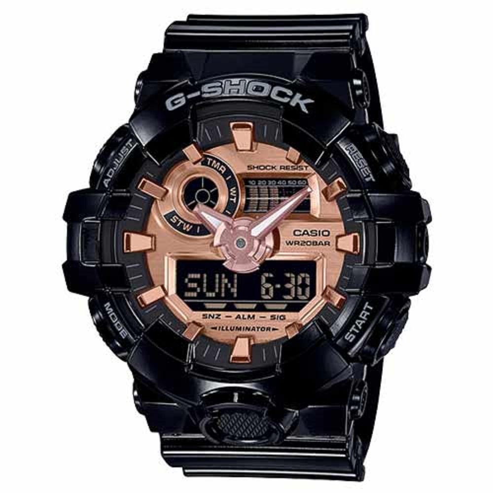 G-SHOCK 光澤感玫瑰金系列休閒雙顯錶(GA-700MMC-1A)/55mm