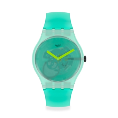 SWATCH New Gent 原創系列手錶NATURE BLUR 迷濛青(41mm)