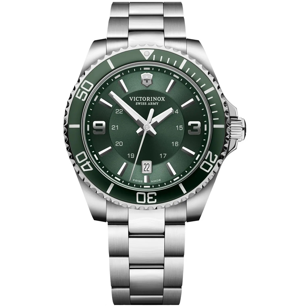 VICTORINOX瑞士維氏 Maverick 潛水石英腕錶-綠 43mm / VISA-241934