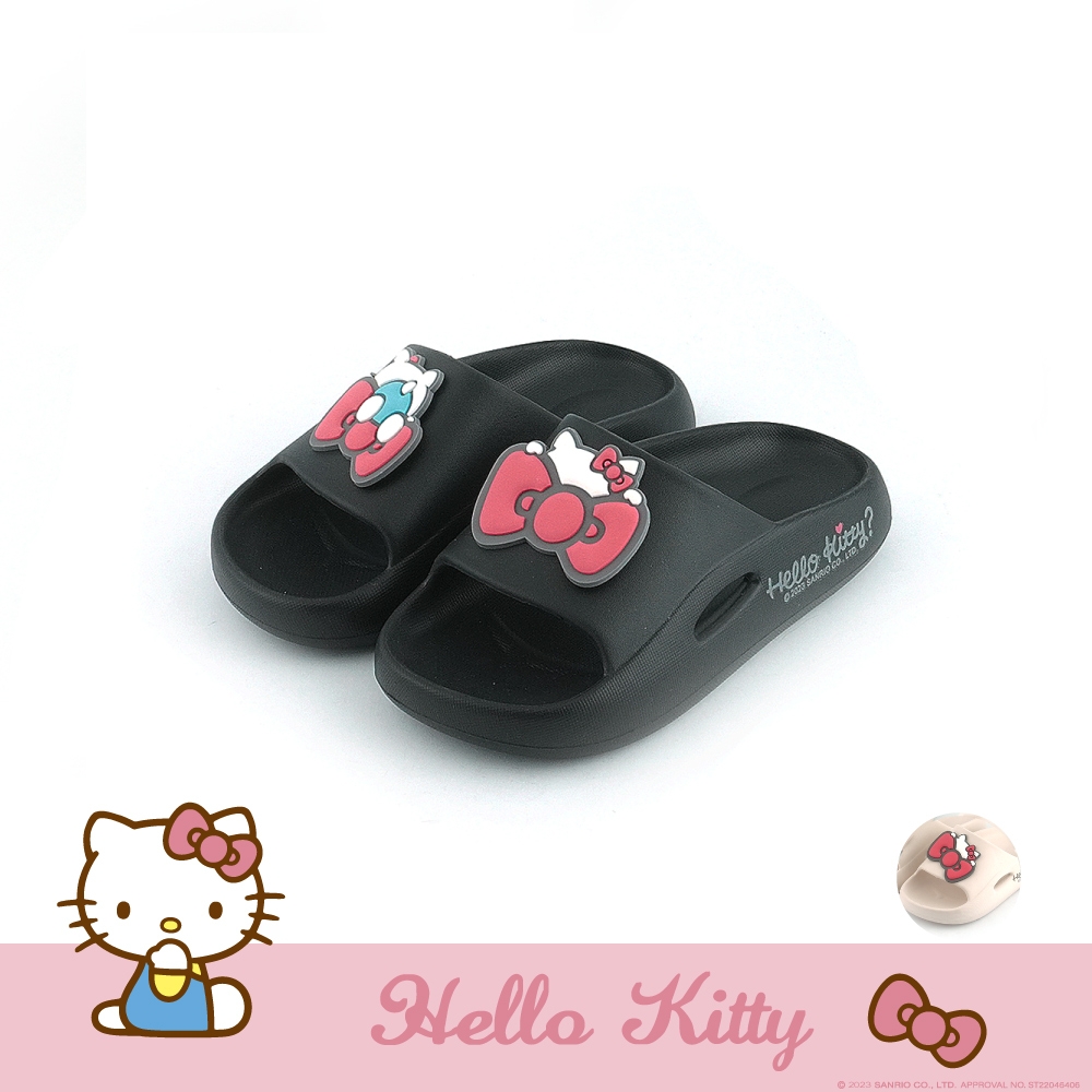 HELLO KITTY艾樂跑女鞋-防水系列輕量涼拖鞋-米/黑(923008)