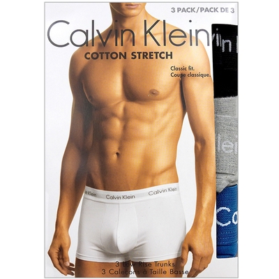 Calvin Klein 素面舒適棉質平口褲/一組三入-S~L號