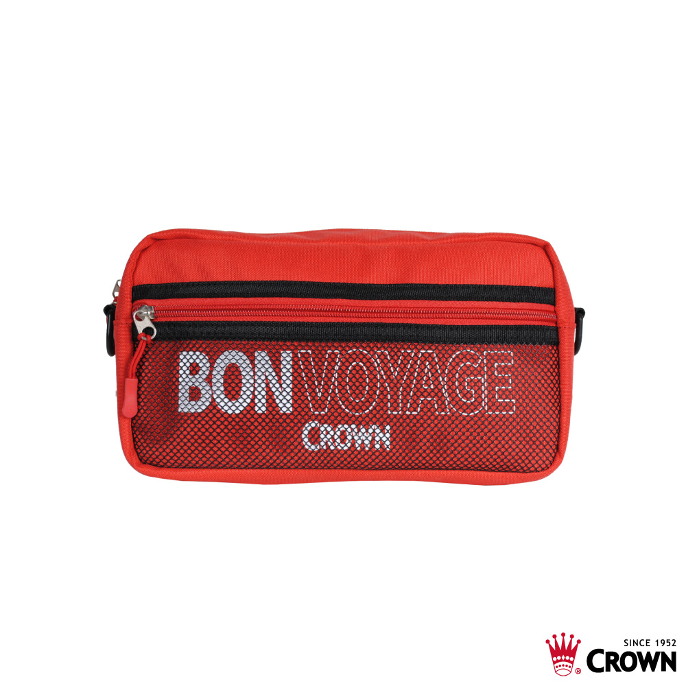 CROWN 皇冠 BONVOYAGE 時尚腰包 紅色