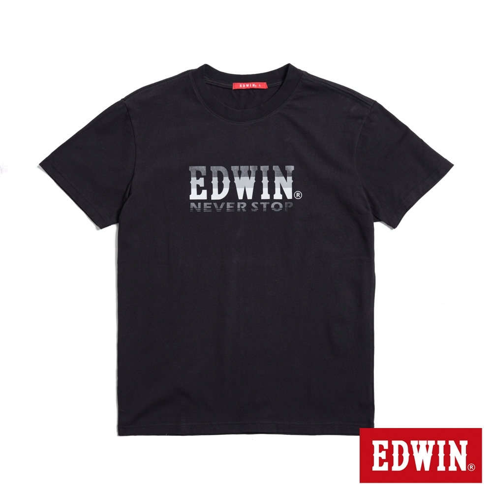 EDWIN 人氣復刻款 漸層LOGO短袖T恤-男-黑色