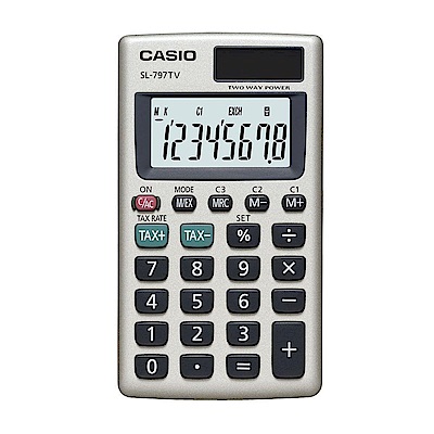 CASIO  8位數大字幕攜帶型計算機-金  (SL-797TV-GD)