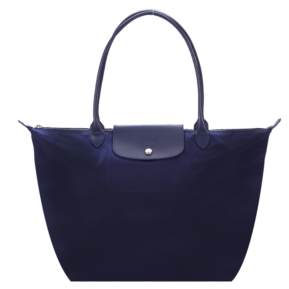 【展示品】LONGCHAMP Le Pliage Neo系列厚尼龍長把手提水餃包(大/深藍)