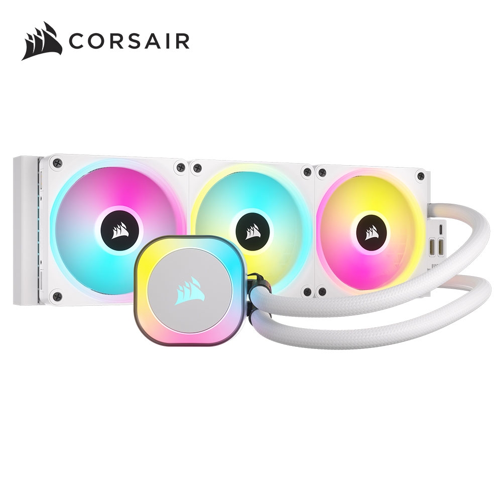 海盜船 CORSAIR iCUE LINK H150i RGB AIO水冷散熱器-白