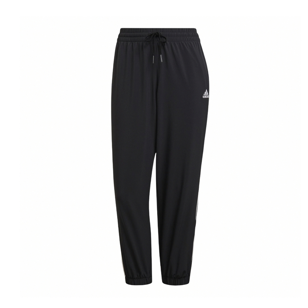 Adidas 運動長褲 Essentials Pants 女款 黑 三線 彈性 休閒 縮口 九分褲 GR9605