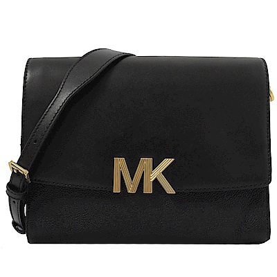 MICHAEL KORS MONTGOMERY 大金屬MK翻蓋斜背包(黑)