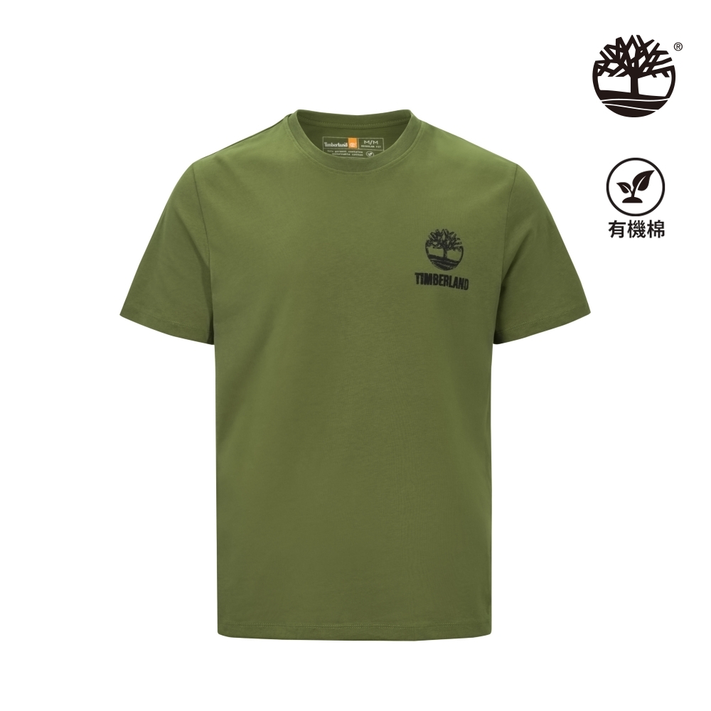 Timberland 男款暗綠色背面 Logo 短袖T恤|A42Q5EG5