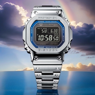 CASIO 卡西歐 G-SHOCK 全金屬太陽能藍芽手錶 送禮推薦 GMW-B5000D-2