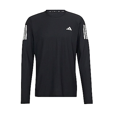 Adidas OTR B LS [IN1486] 男 長袖 上衣 運動 慢跑 訓練 吸濕排汗 拇指洞 反光 黑 白