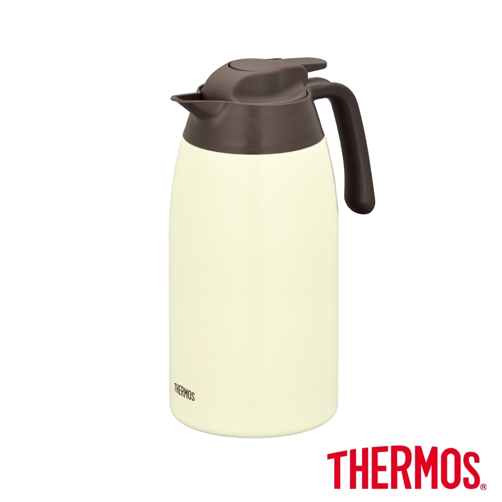 THERMOS膳魔師不鏽鋼真空保溫壺2.0L(THV-2001-CCR)(奶油白)