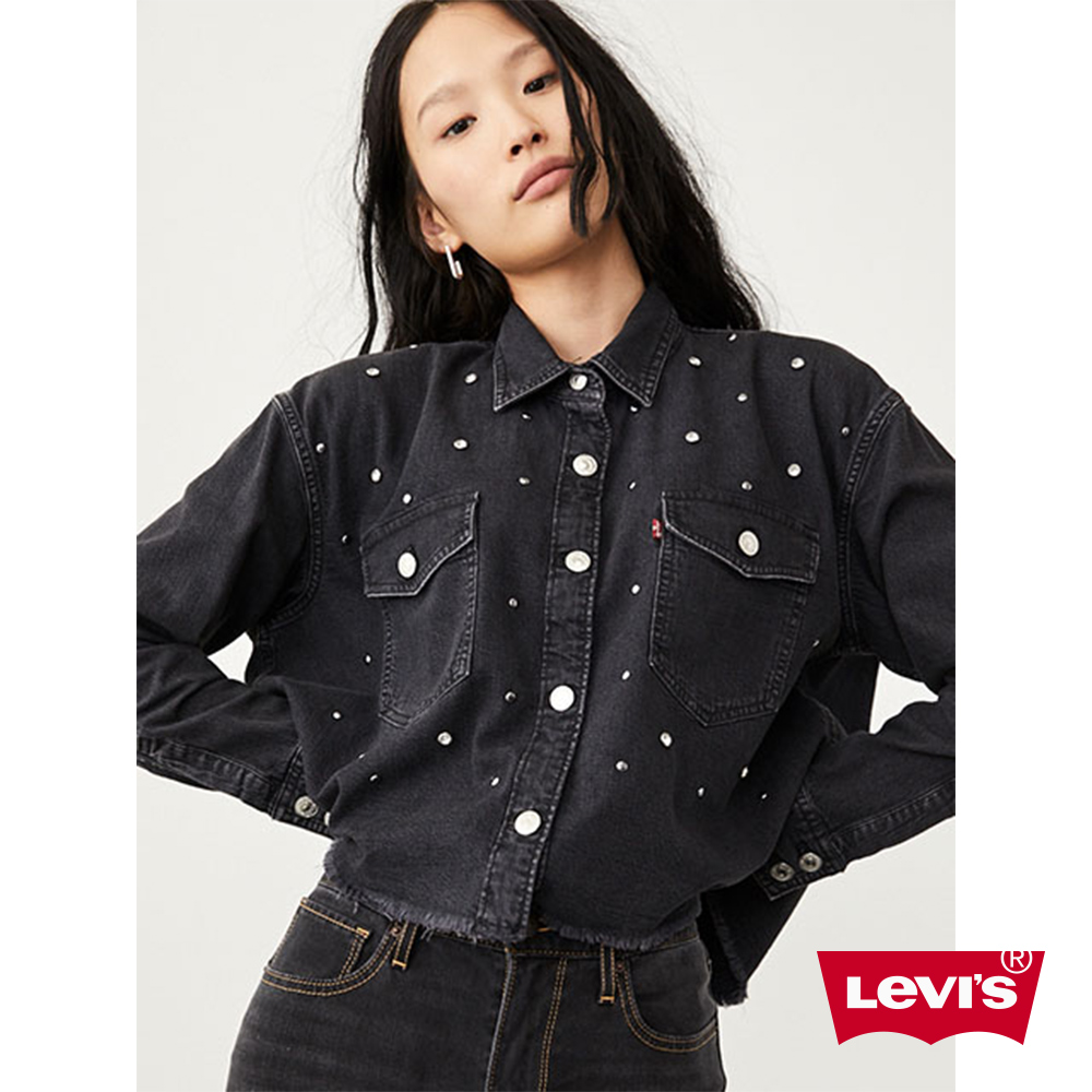 Levis 女款 牛仔襯衫 下擺不收邊 立體扣子設計