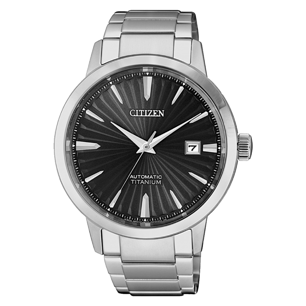 CITIZEN  GENT'S鈦金屬魅力四射機械腕錶-銀X黑(NJ2180-89H)