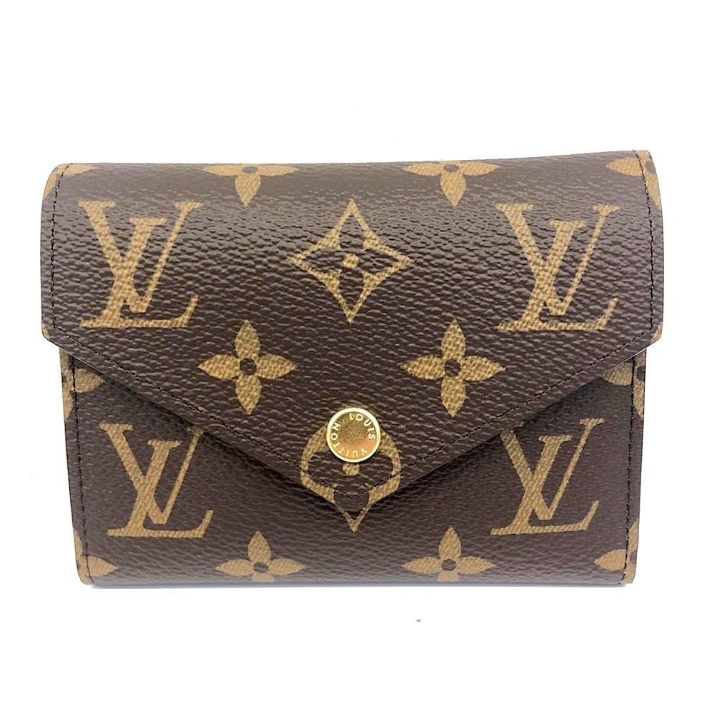 LV M62472經典Victorine系列Monogram帆布印花三折金釦短夾