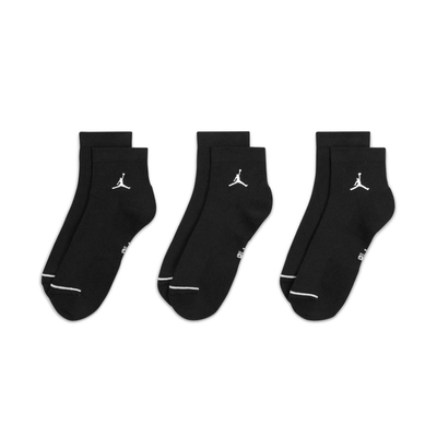 Nike 襪子 Jordan Everyday 黑 白 短襪 男女款 吸濕 排汗 喬丹 黑襪 3雙入 DX9655-010