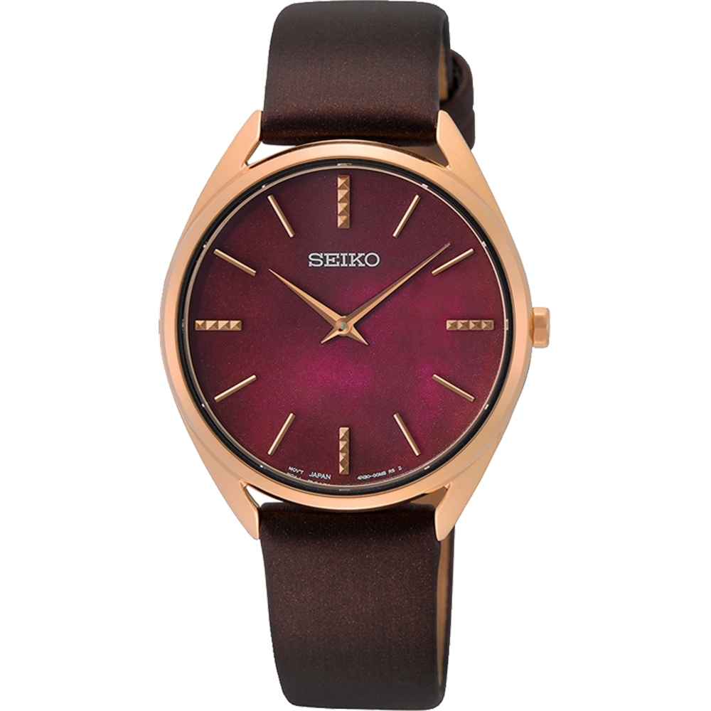 SEIKO 精工錶 CS系列 酒紅貝殼面女錶 4N30-00J0R(SWR082P1)32mm