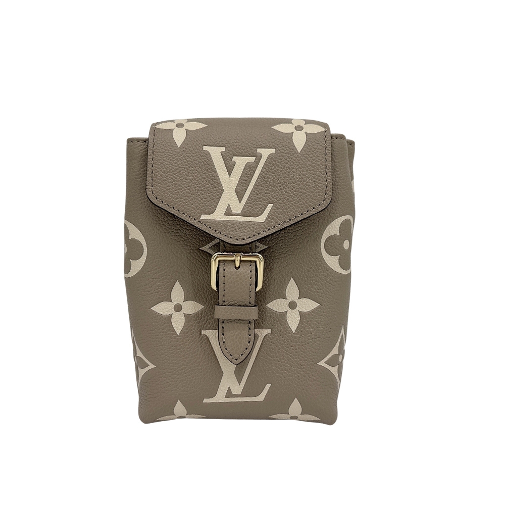 二手品 Louis Vuitton Tiny 壓花全皮斜揹/後背包(M80738-斑鳩米色)