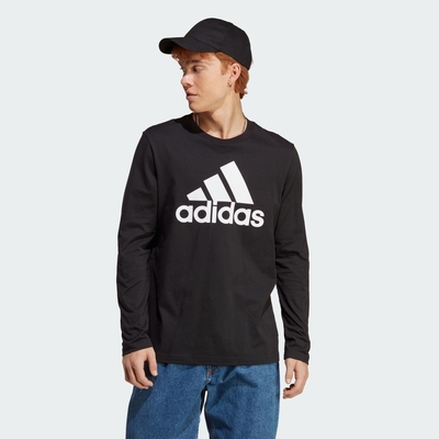 adidas 上衣 男款 長袖上衣 運動 亞規 M BL SJ LS T 黑 IC9308