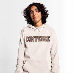 CONVERSE ELEVATED LOGO GRAPHIC HOODIE 連帽上衣 男 米白色-10025629-A02