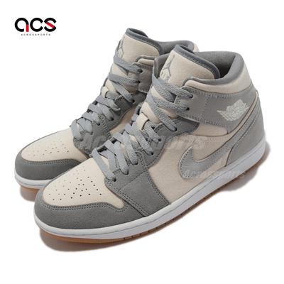 Nike 休閒鞋 Air Jordan 1 Mid SE 男鞋 經典款 喬丹一代 麂皮 帆布 球鞋穿搭 灰 米白 DN4281100