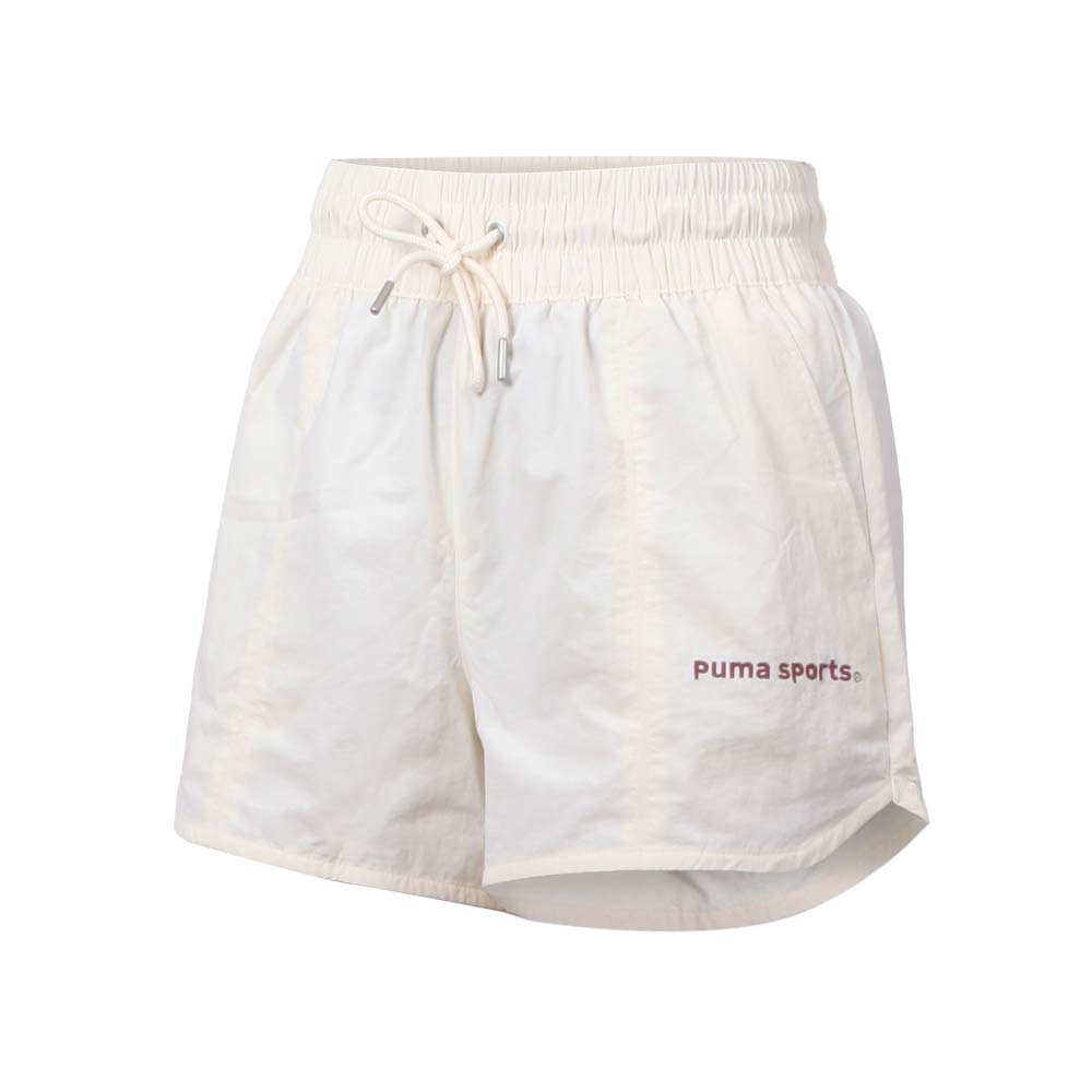PUMA 女流行系列P.TEAM短風褲-歐規 三分褲 慢跑 路跑 53900565 米黃酒紅