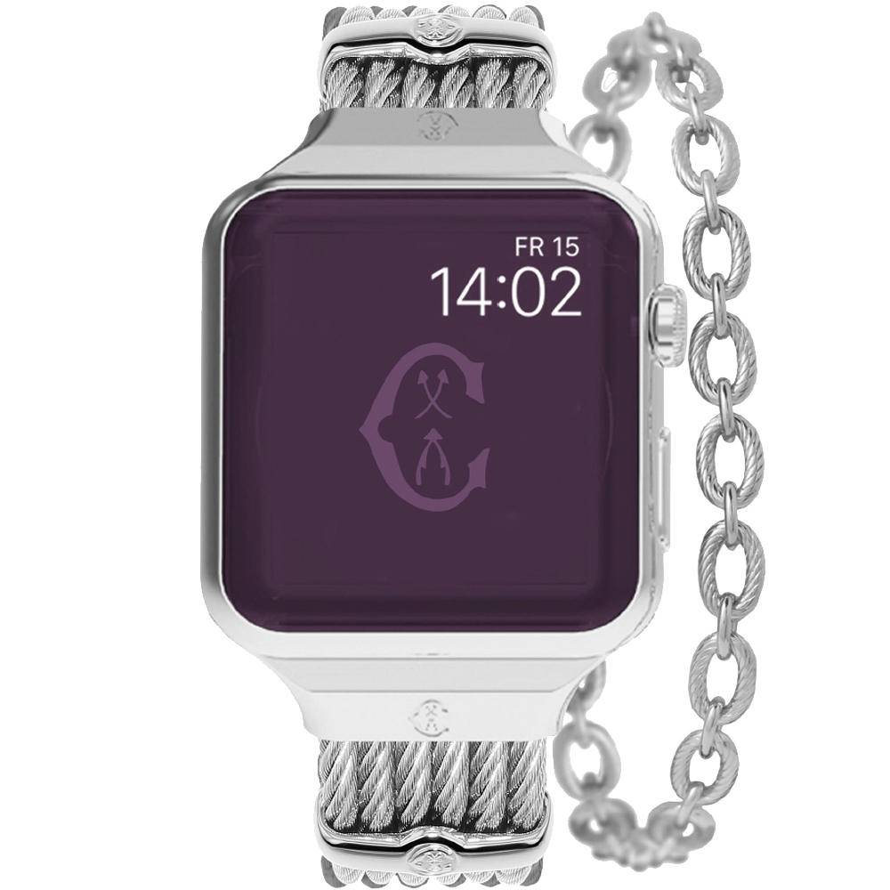 CHARRIOL 夏利豪 Apple Watch 錶帶 38/40/41mm適用 鎖鏈鋼索錶帶(不含手錶)