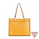 GUESS-女包-極簡搭配壓印風托特包-黃 原價3890 product thumbnail 1