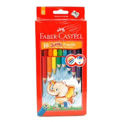 【Faber-Castell】學齡大六角粗筆蕊6.0mm 彩色鉛筆 10色