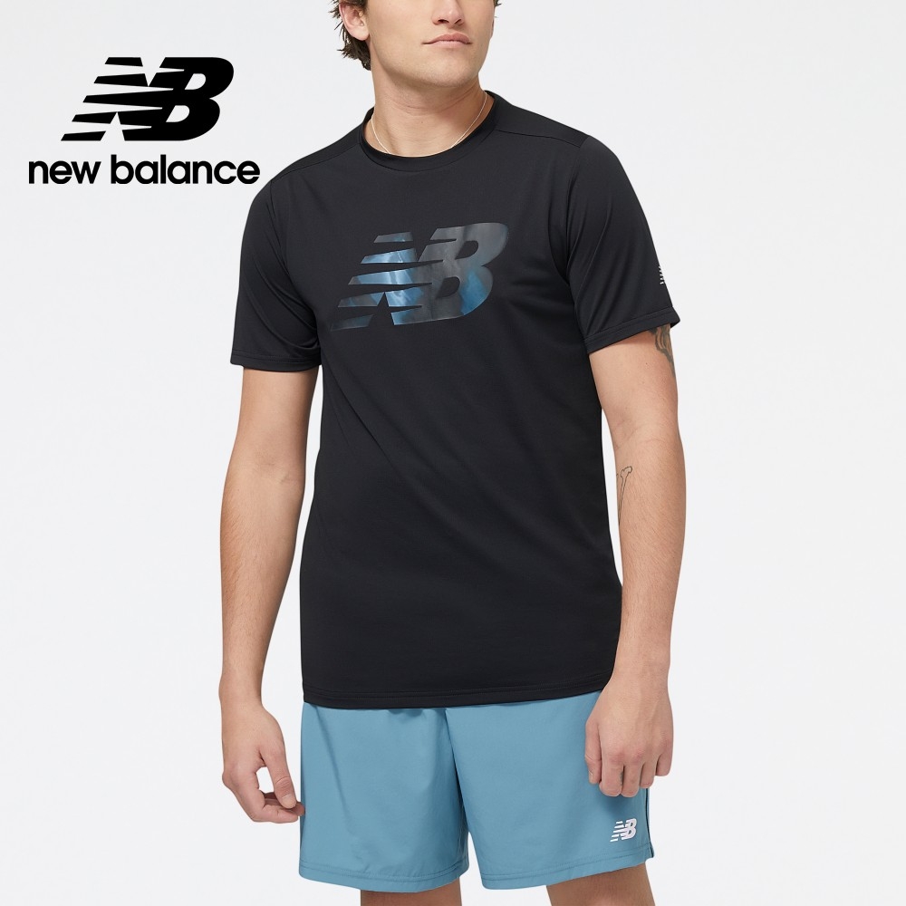 [New Balance]Dry吸濕排汗透氣網眼短袖上衣_男性_黑色_MT21197SGD