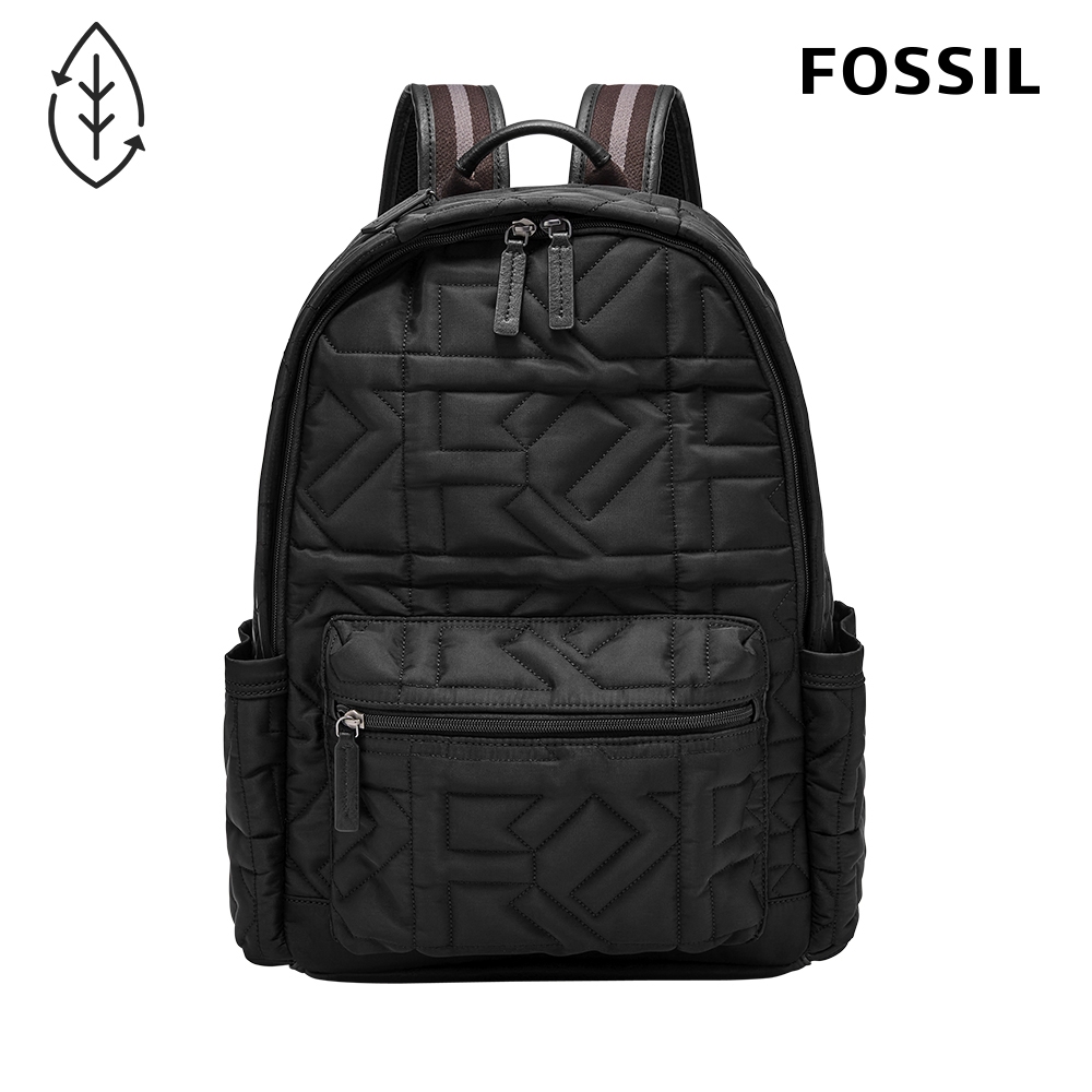 FOSSIL Buckner 衍縫後背包-黑色 MBG9587001