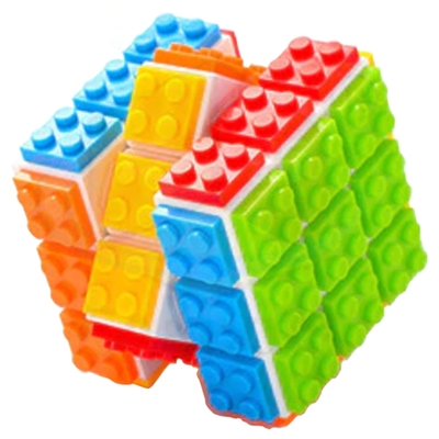 《Building Blocks Cube》螢光色拼裝組裝DIY魔術方塊3*3