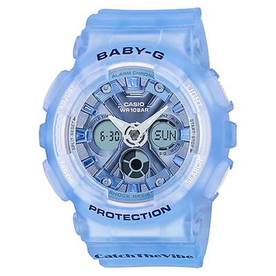 CASIO 卡西歐 Baby-G 嘻哈復古風格半透明雙顯手錶 送禮推薦 BA-130CV-2A