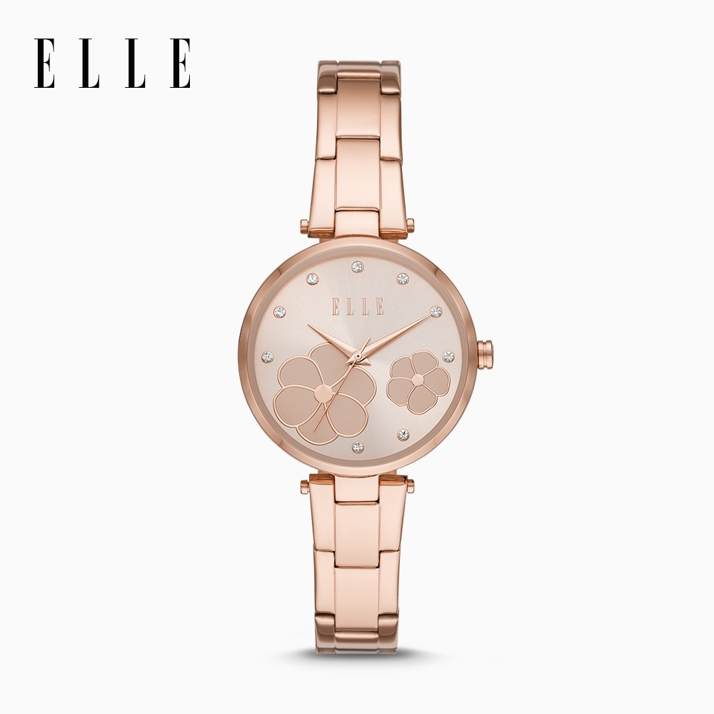 ELLE Orsa 奧塞小花園腕錶 玫瑰金不銹鋼練帶 32mm ELL25035