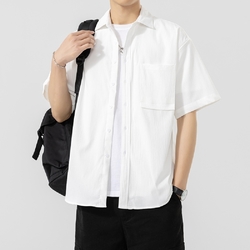 【Heart:W 新職人】現+預 純色寬鬆短袖襯衫(短袖/休閒/翻領)