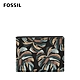 FOSSIL Bronson 輕巧型真皮皮夾-黑色熱帶雨林 ML4489998 product thumbnail 1