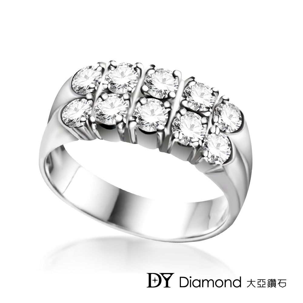 DY Diamond 大亞鑽石 18K金 時尚雙排鑽石線戒