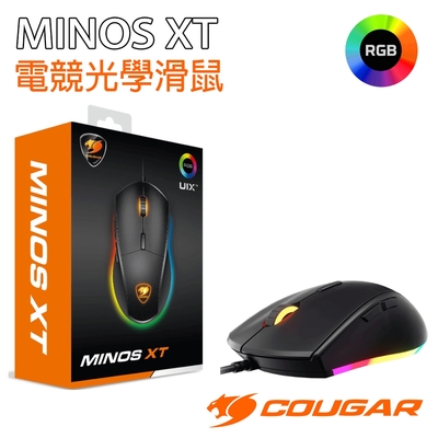 COUGAR 美洲獅 MINOS XT 黑色 電競光學滑鼠(RGB背光)