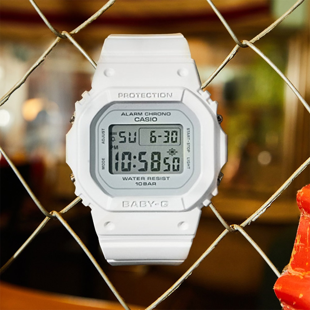 CASIO 卡西歐 BABY-G 經典方形電子腕錶 母親節 禮物 42.1*37.9mm / BGD-565-7