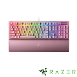 Razer 雷蛇 黑寡婦蜘幻彩版鍵盤 V3 綠軸 (粉晶英文)