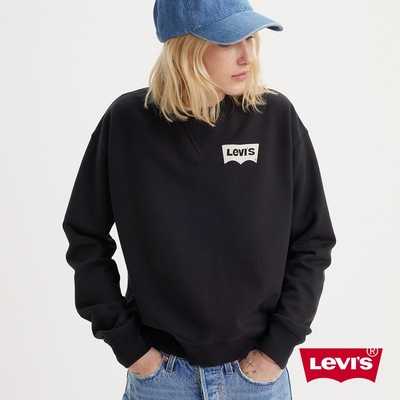 Levis 女款 重磅大學Tee / 經典Logo 360GSM厚棉 黑