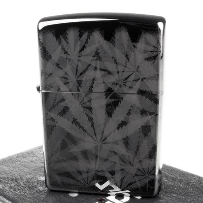 【ZIPPO】美系~Cannabis Design-大麻葉圖案-4面連續雷射雕刻加工打火機