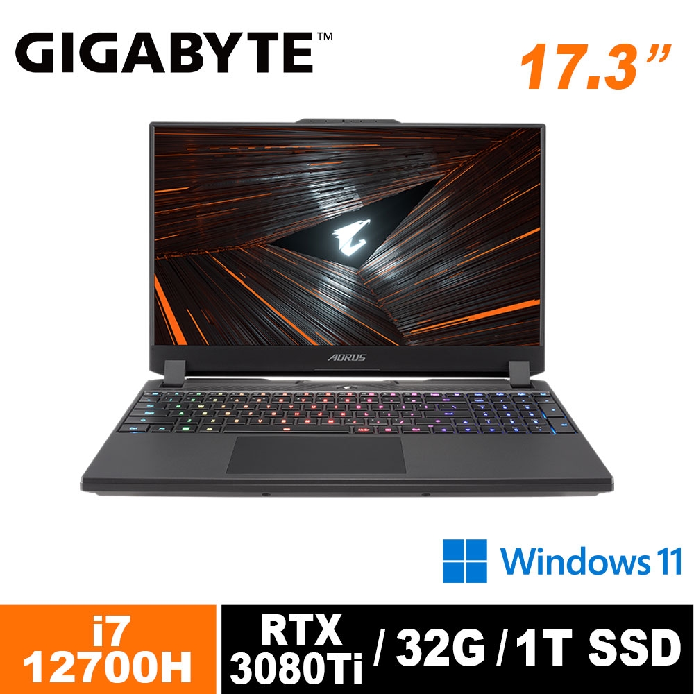 GIGABYTE 技嘉 AORUS 17 YE5 17.3吋電競筆電 (i7-12700H/RTX 3080Ti/32G/1TB SSD/Win11)