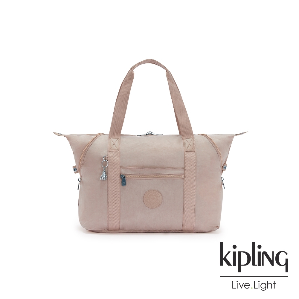 Kipling 玫瑰拿鐵色手提側背包-ART M