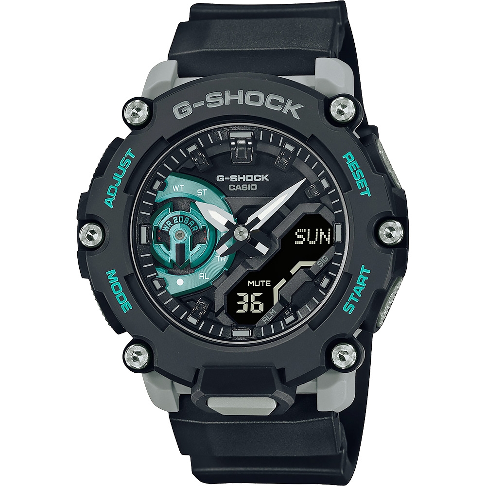 CASIO 卡西歐 G-SHOCK 一起冒險去 碳核心防護構造雙顯計時手錶 年終送禮 GA-2200M-1A