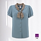 ILEY伊蕾 復古絲巾襯衫雪紡上衣(藍色；M-XL)1232011185 product thumbnail 1