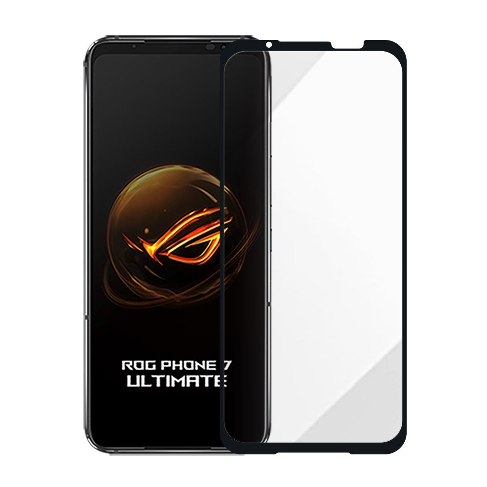 Metal-Slim ASUS ROG Phone 7 / 7 Ultimate AI2205 全膠滿版9H鋼化玻璃貼-晶鑽黑