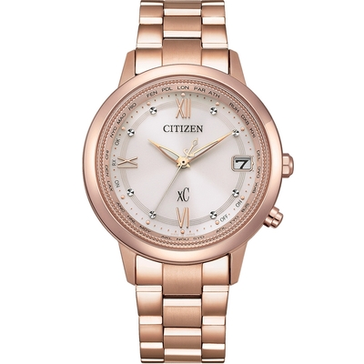 CITIZEN 星辰 XC 心蕊 七夕情人節推薦 亞洲限定 光動能計時錶-女錶(CB1132-51W)35mm