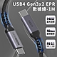 Coaxial USB4 240W PD3.1 數據線 Gen3x2 40Gbps EPR 高速傳輸 1M/100cm product thumbnail 1