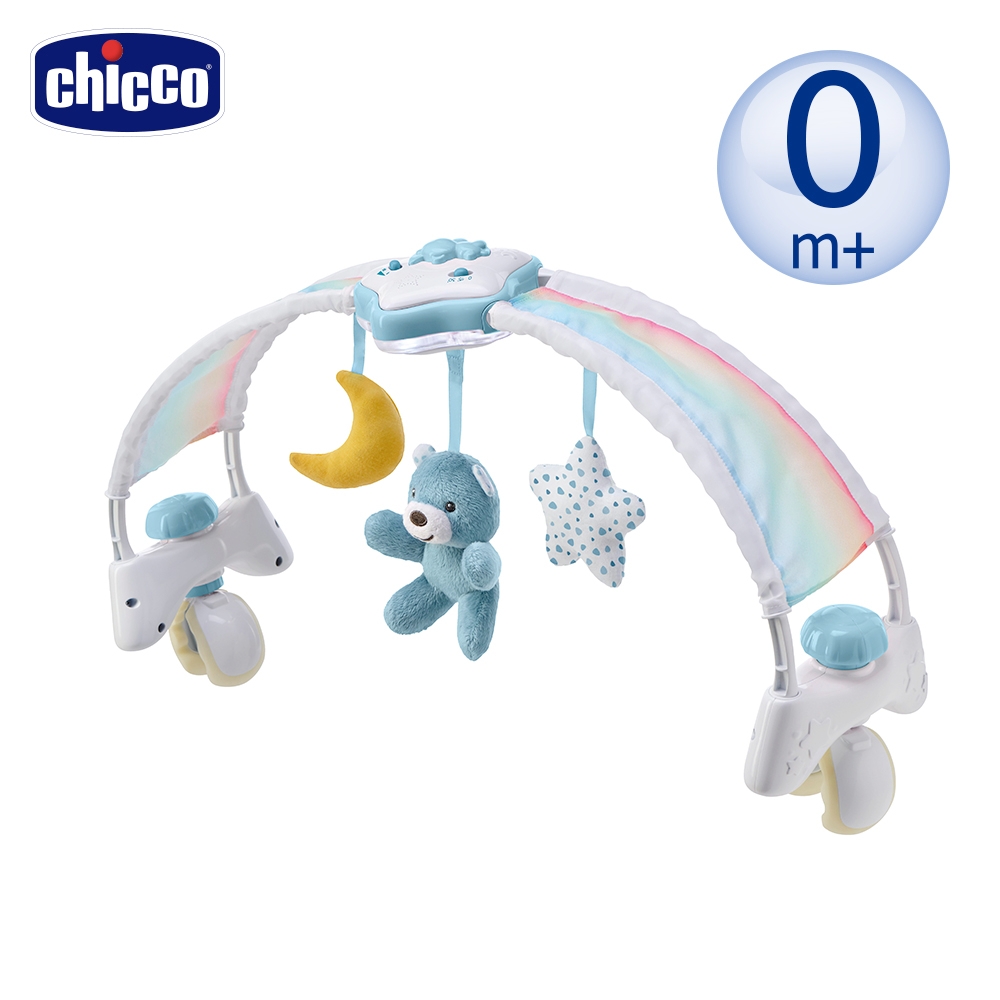 chicco-2合1彩虹柔光音樂拱橋-粉藍